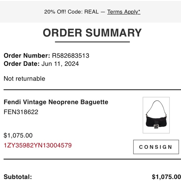 Authentic Fendi Vintage Neoprene Baguette in black with silver hardware - Picture 7 of 7